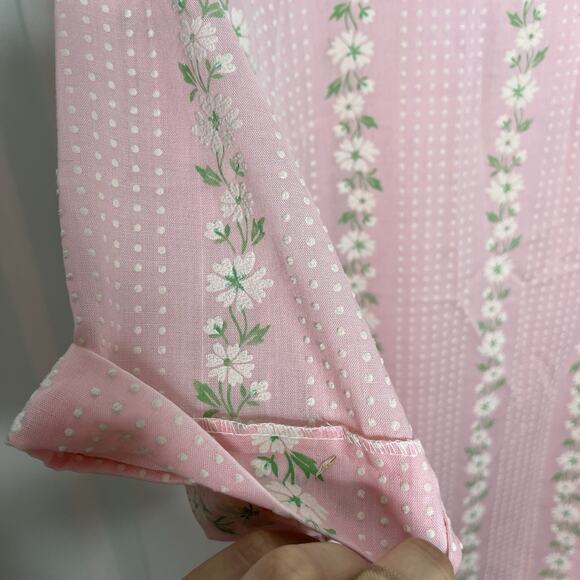 VTG 60s-70s Coat House Dress Women Large Pink White Daisies Robe Mrs Maisel - Picture 3 of 10